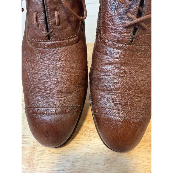 Barker Black Brown Leather Made in England Oxford Dress Shoes Size 9 JL - Picture 8 of 16